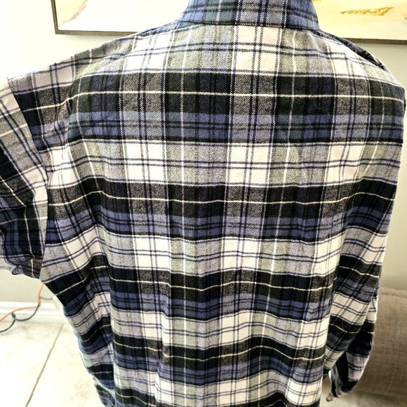 The Vermont Country Store Blue Plaid Button-Up Night Gown - Picture 5 of 12